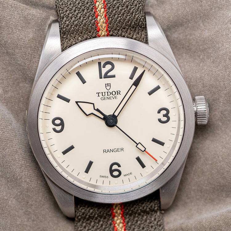 2025 Stickered Tudor Ranger 39mm Beige Dial on Tudor NATO 79950