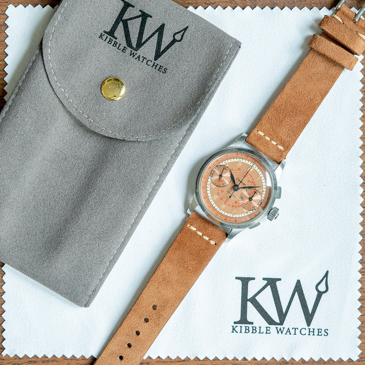 1930s Zodiac Chronograph Landeron 47 Salmon Dial 34mm