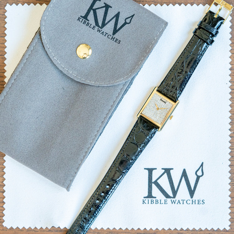 1980s Piaget Tank Tradition 18ct Yellow Gold Diamond Dial