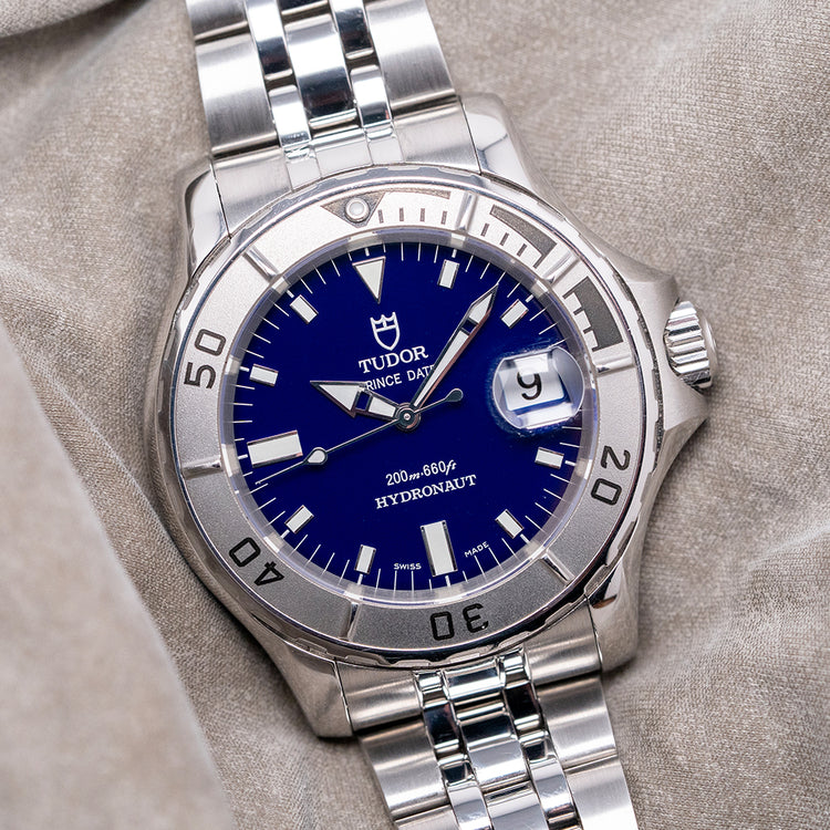2000s Tudor Prince Date Hydronaut Blue Dial 41mm 89190P