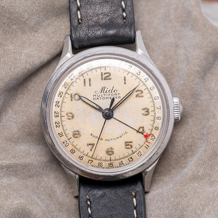 1940s Mido Multifort Datometer Super-Automatic Bumber 33.5mm