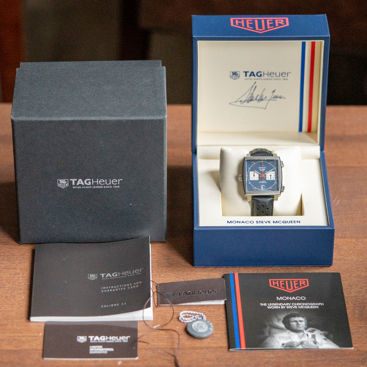 2016 TAG Heuer Monaco Blue Cal. 11 "Steve McQueen" 39mm CAW211P