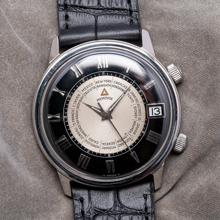 1960s LeCoultre Memovox 'Tuxedo' Dial World Timer Cal. 911 34mm