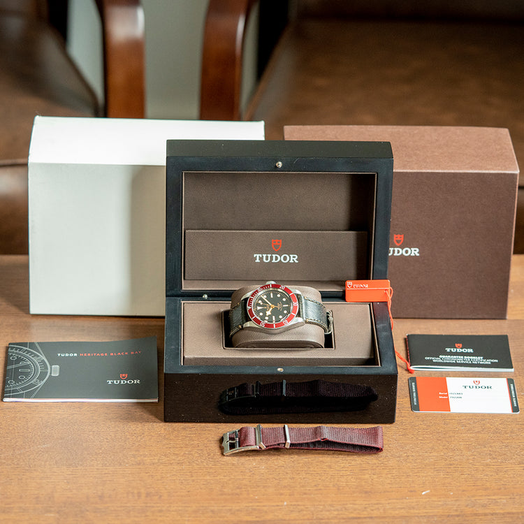 2018 Tudor Heritage Black Bay ETA Red 41mm on Strap 79220R