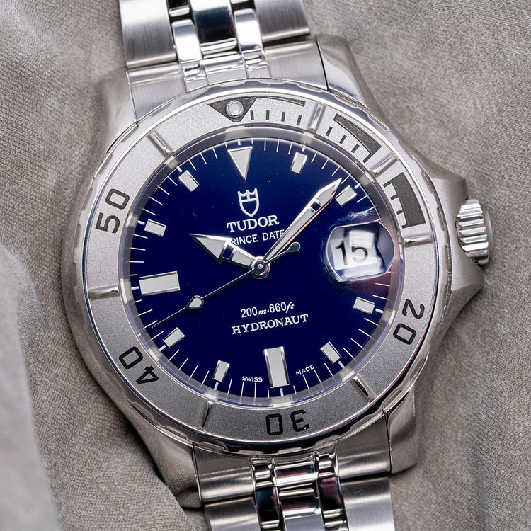 2000s Tudor Prince Date Hydronaut Blue Dial 41mm 89190P