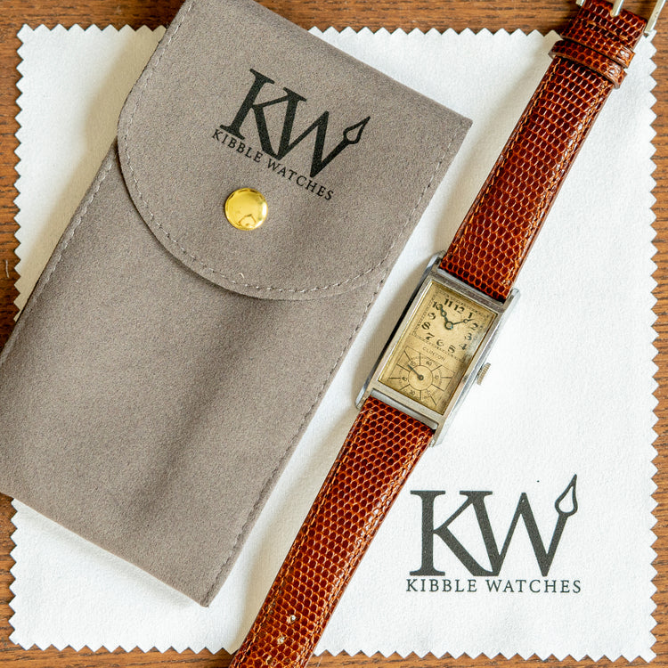 1930s Clinton Doctors Duo-Dial "Tank" Manual 22.5mm/42.5mm