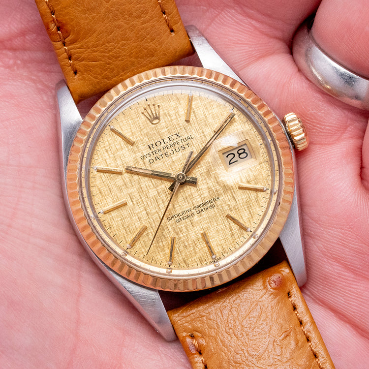 1985 Rolex Datejust 36mm Steel & Gold Linen Dial 16013