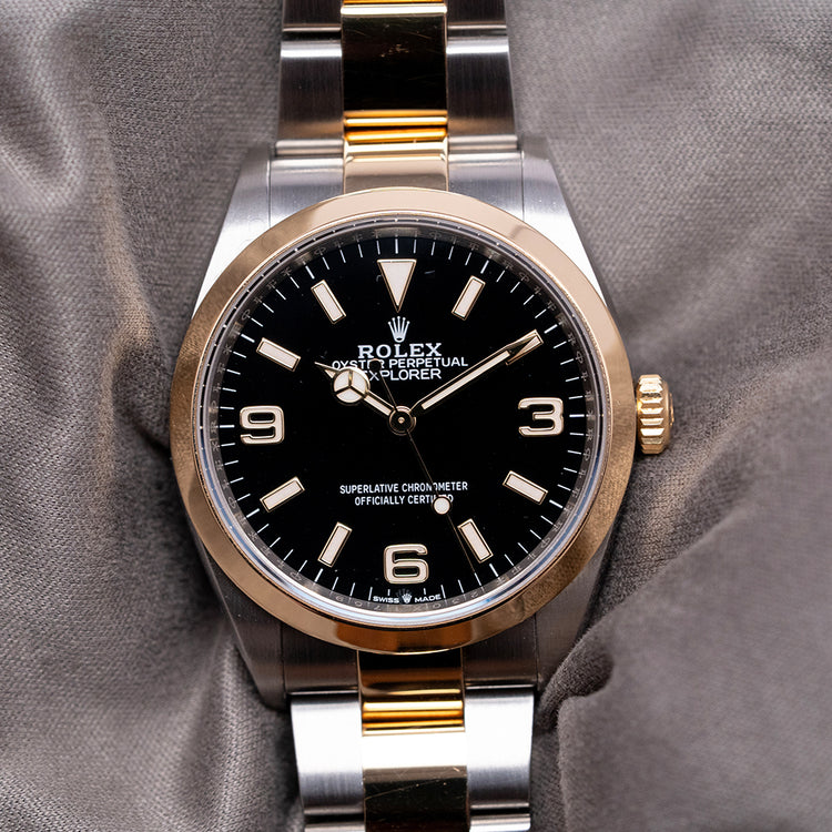 2021 Rolex Explorer I 36mm Steel & Gold 124273