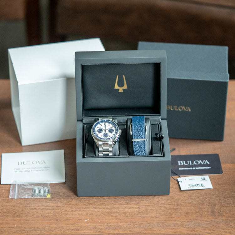 2023 Bulova Archive Lunar Pilot Chronograph Blue 43.5mm 98K112