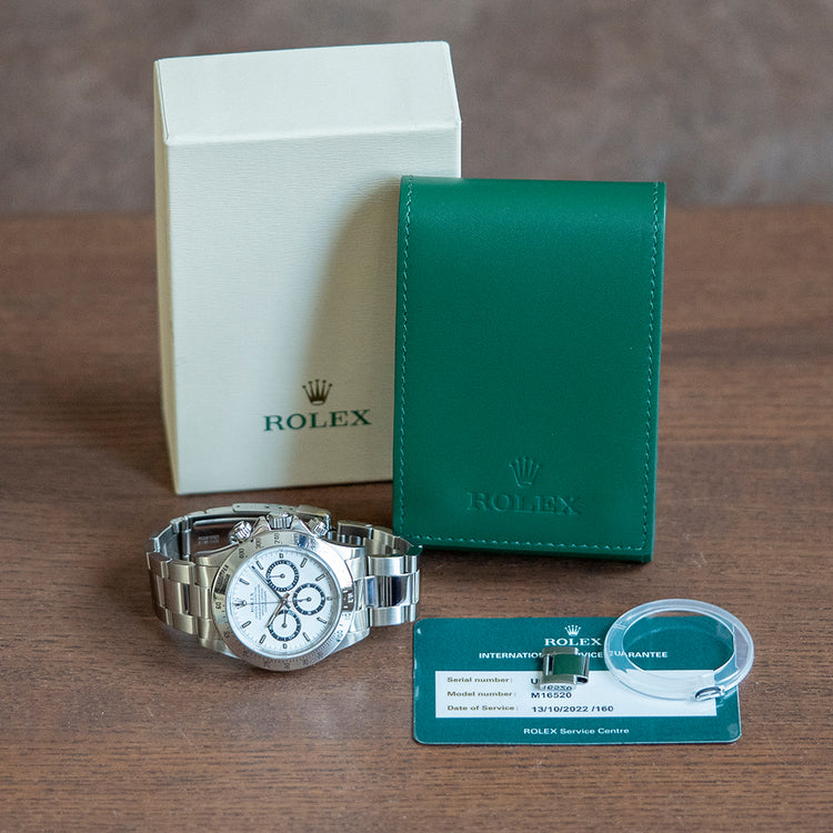 1998 Rolex Zenith Daytona White 40mm 16520 on Bracelet