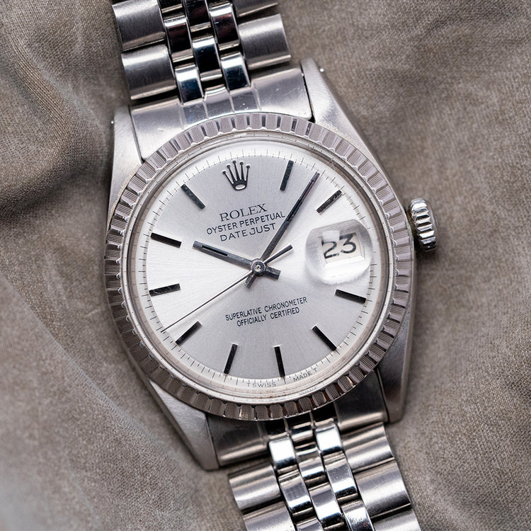1965 Rolex Datejust 36mm Engine Turned Bezel 1603