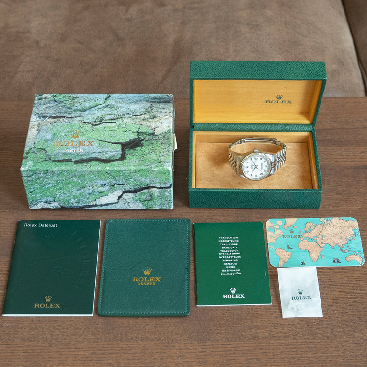 1995 Rolex Datejust 36mm White Roman Dial 16234