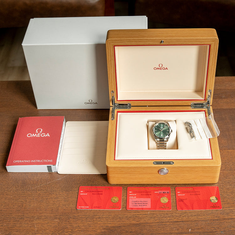 2023 Omega Aqua Terra Shades 38mm Bay Green 220.10.38.20.10.002