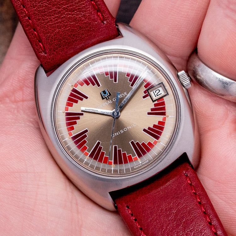 1967 Universal Geneve Unisonic Rare Buzzsaw Dial 852101