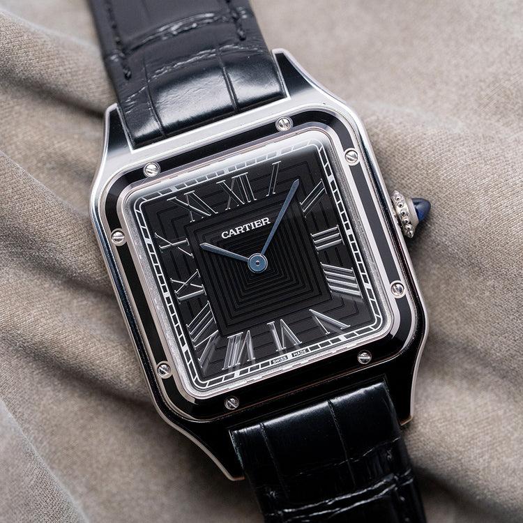 2023 Cartier Santos Dumont Black Lacquer Mechanical WSSA0046