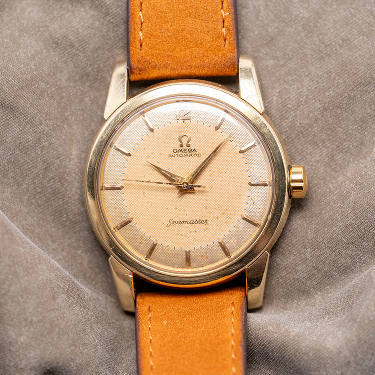 1954 Omega Seamaster Automatic Waffle Gold Capped 34mm 2846-3 SC