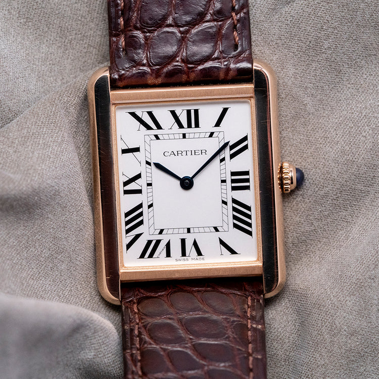 2020 Cartier Tank Solo Large 18ct Rose Gold Quartz 3167 27x34mm