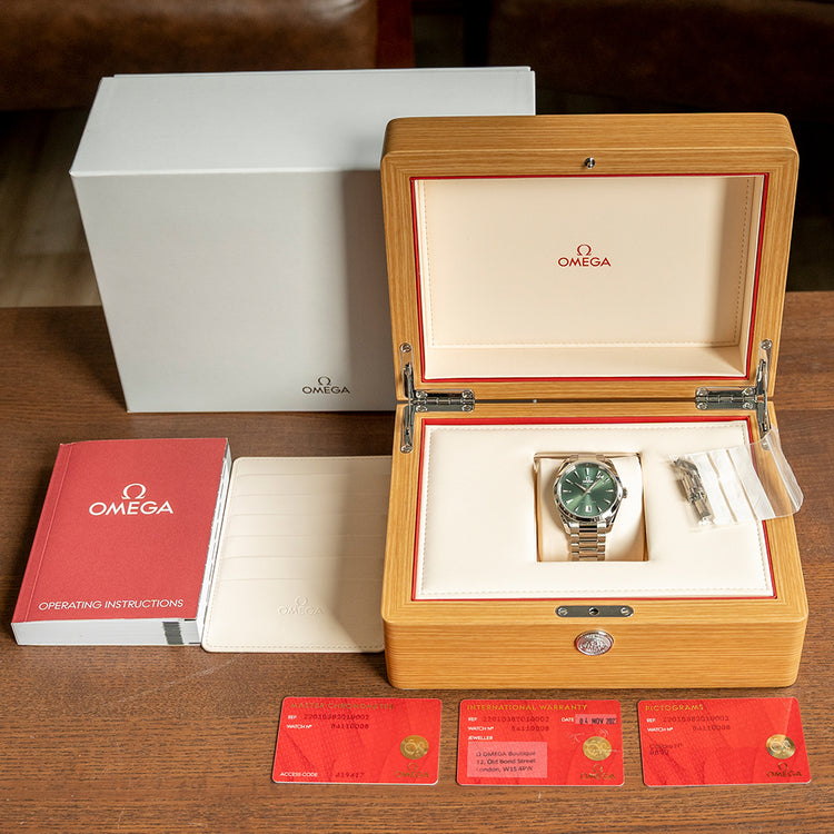 2023 Omega Aqua Terra Shades 38mm Bay Green 220.10.38.20.10.002