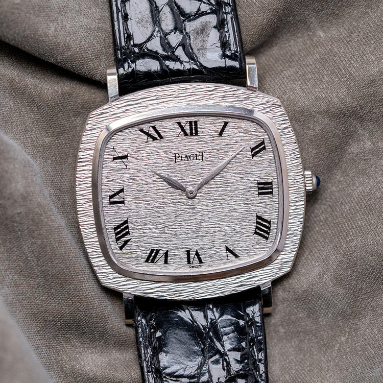 1970s Piaget Black Tie Emperador TV 18ct White Gold 9434