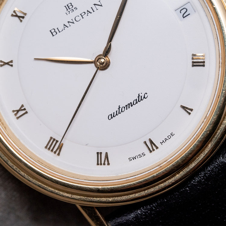 1990s Blancpain Villeret Automatic Date 34mm 18ct Gold