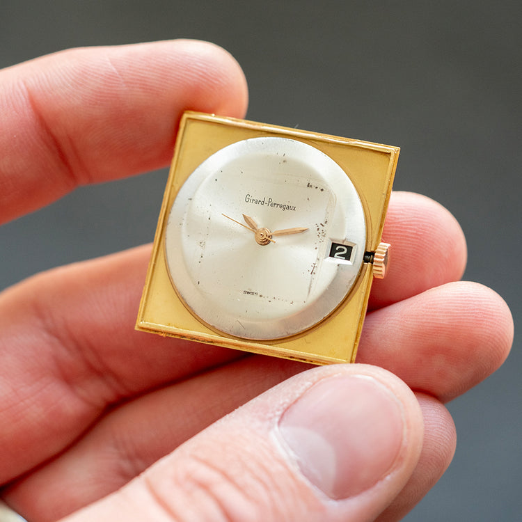 1960s Girard-Perregaux 18ct Pink Gold Square Art-Deco Auto - vault