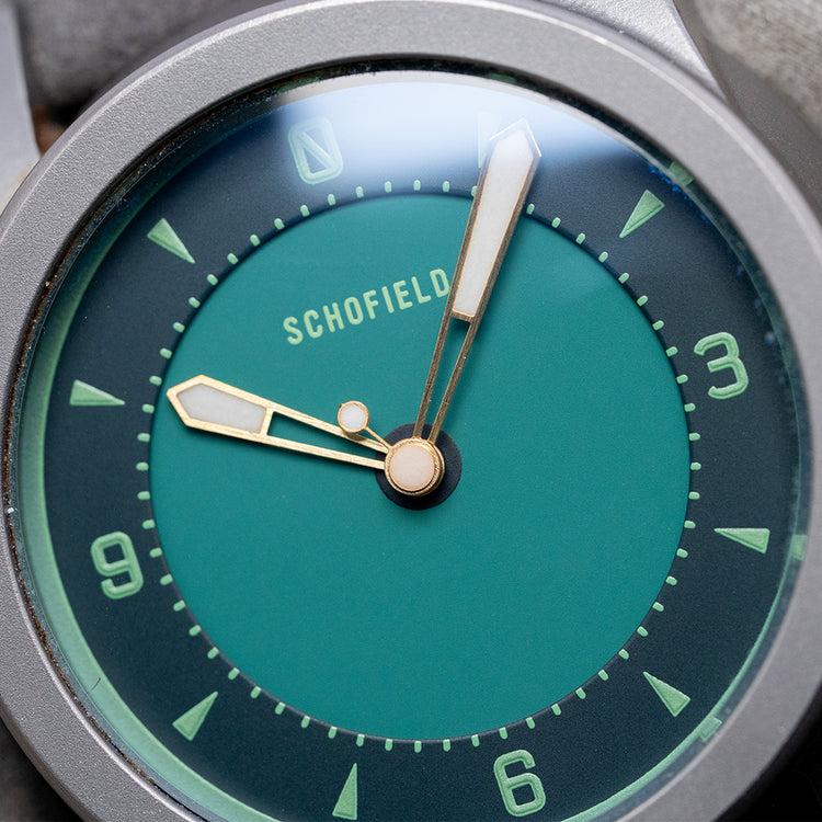 2020 Schofield Strange Lights Not Quite Green Titanium 44mm