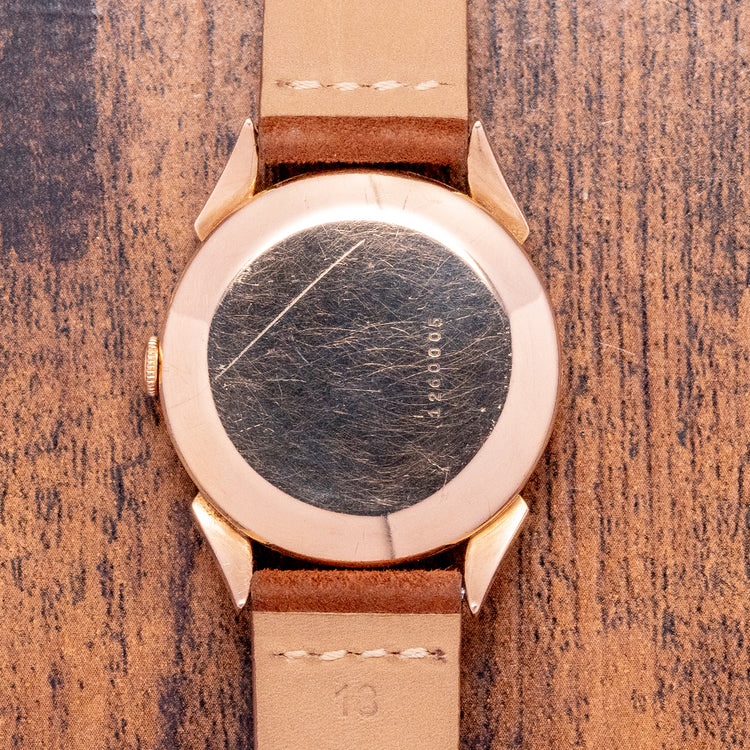 1950s Fleuron 18ct Rose Gold Bombe Lugs 35mm Manual