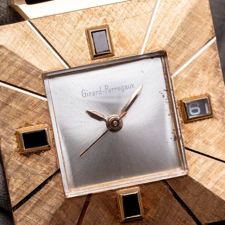 1960s Girard-Perregaux 18ct Pink Gold Square Art Deco Auto