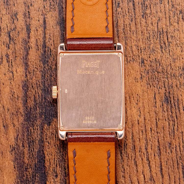 1990s Piaget Mécanique 18ct Pink Gold 'Tank' 24x35mm 9952