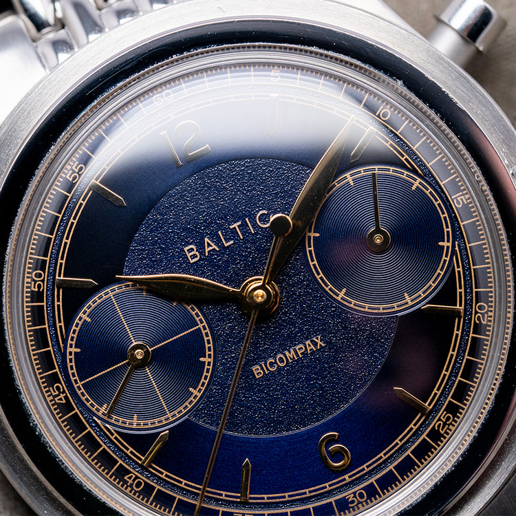 2024 Baltic Bicompax 003 Blue Gilt Chronograph 36.5mm
