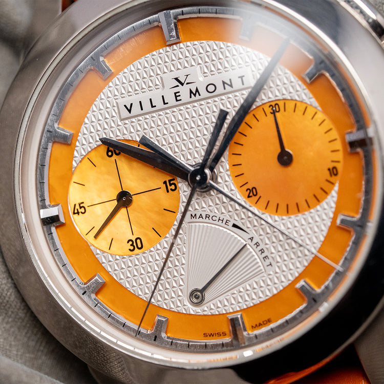 2000s Villemont 18ct White Gold Split Second Chronograph 43mm