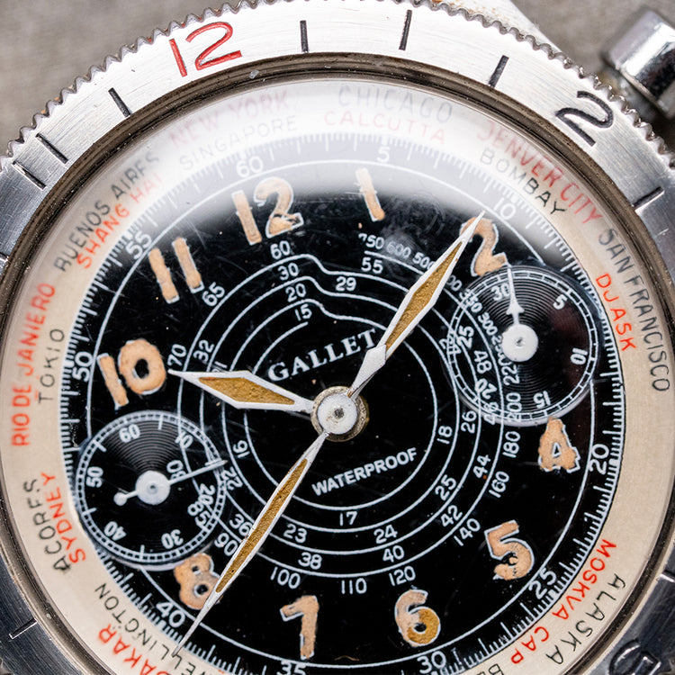 1940s Gallet Flying Officer MK1 'Truman' Black Dial 34mm