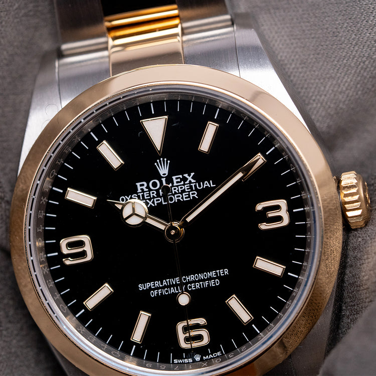 2021 Rolex Explorer I 36mm Steel & Gold 124273