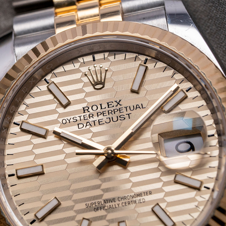 2023 Rolex Datejust 36mm Two-Tone Fluted Motif Dial 126233