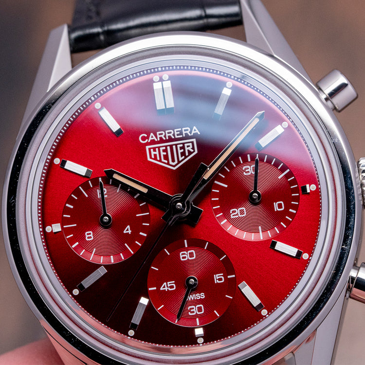 2022 TAG Heuer Carrera Chronograph Red Limited Ed 39mm