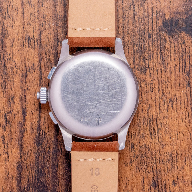 1930s Zodiac Chronograph Landeron 47 Salmon Dial 34mm