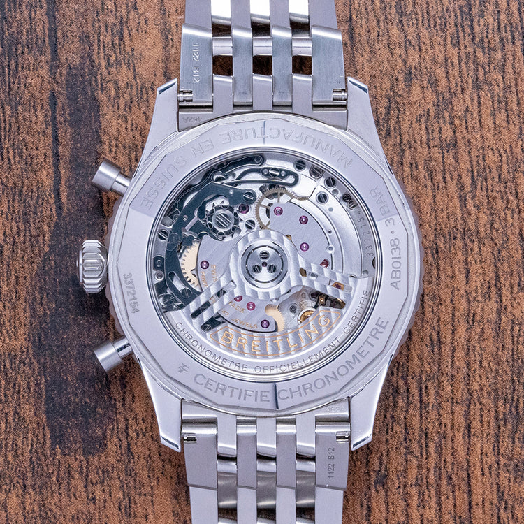 2022 Breitling Navitimer B01 43mm Ice Blue on Bracelet + Strap