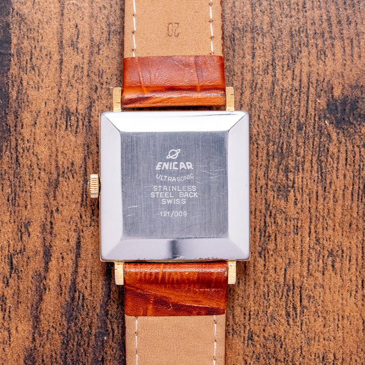 1970s Enicar Ultrasonic Square Gold-Plated Case Mechanical