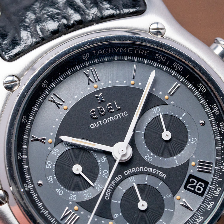 Near NOS 1996 Ebel Le Modulor Chronograph Black 9137241