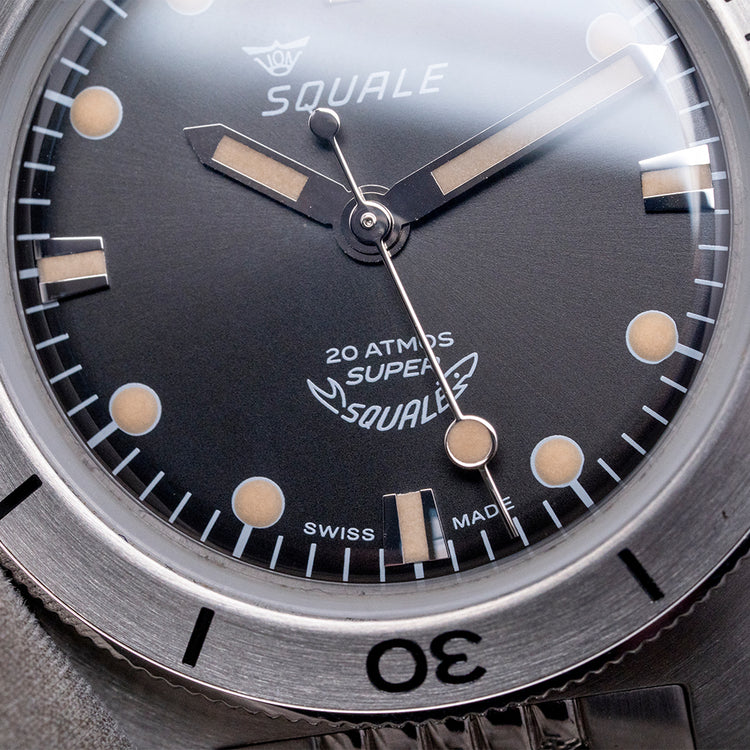 2023 Squale Super-Squale Sunray Black on Bracelet 38mm