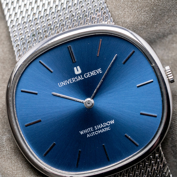 1970s Universal Geneve White Shadow Automatic Blue 866050