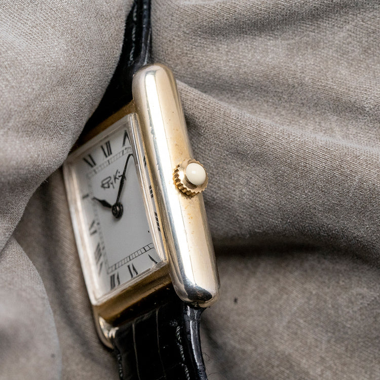 1977 Roy King 'Tank' Sterling Silver / Gold-Plated Mechanical 23x30.5mm