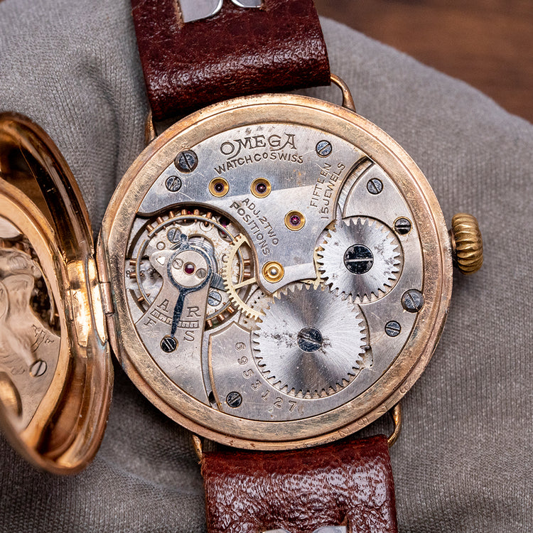 1923 Omega Pink Gold-Plated 31mm Manually Wound 26.5 S.O.B