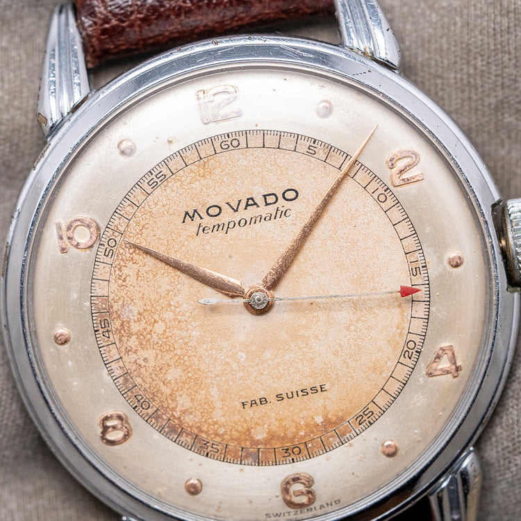 1950s Movado Tempomatic Claw Lugs Bumper Automatic 34mm