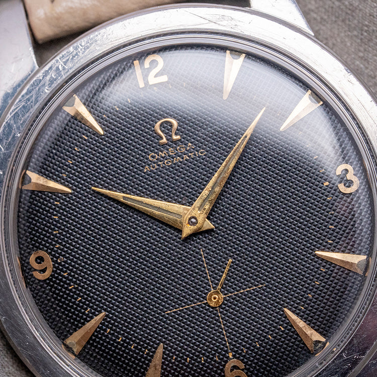 1950 Omega Black Waffle Bumper Automatic Jumbo 36mm 2493-8