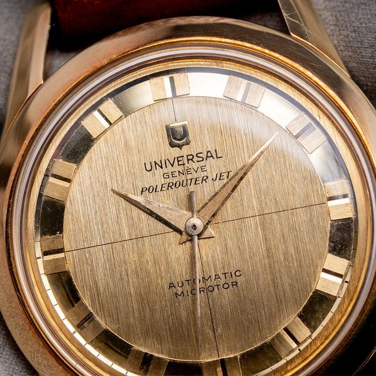 1960s Universal Genève Polerouter Jet 18ct Gold Micro-Rotor 10364-1