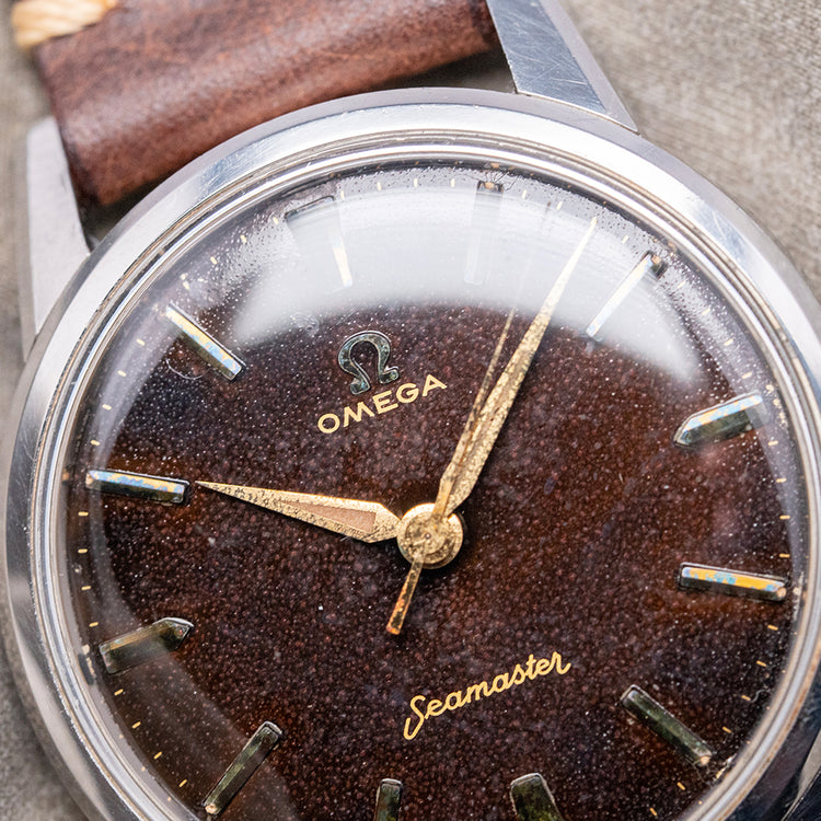1960 Omega Seamaster Tropical Brown Gilt Dial 35mm 14390