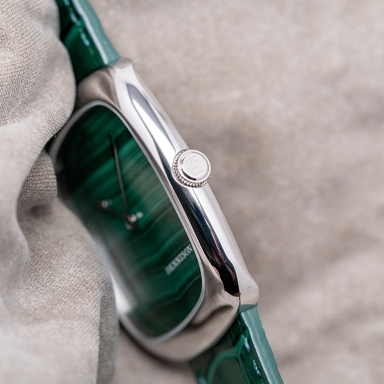 2024 Dennison Natural Malachite Steel Quartz 34mm