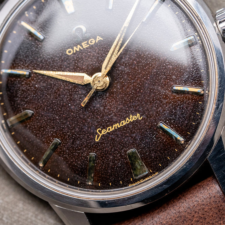1960 Omega Seamaster Tropical Brown Gilt Dial 35mm 14390