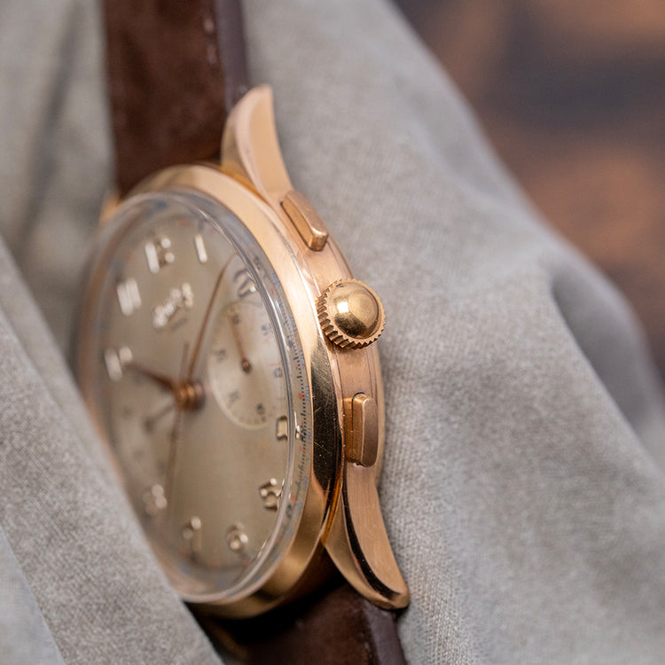 1950s Breitling Sprint Chronograph 18ct Yellow Gold Venus 188 37mm